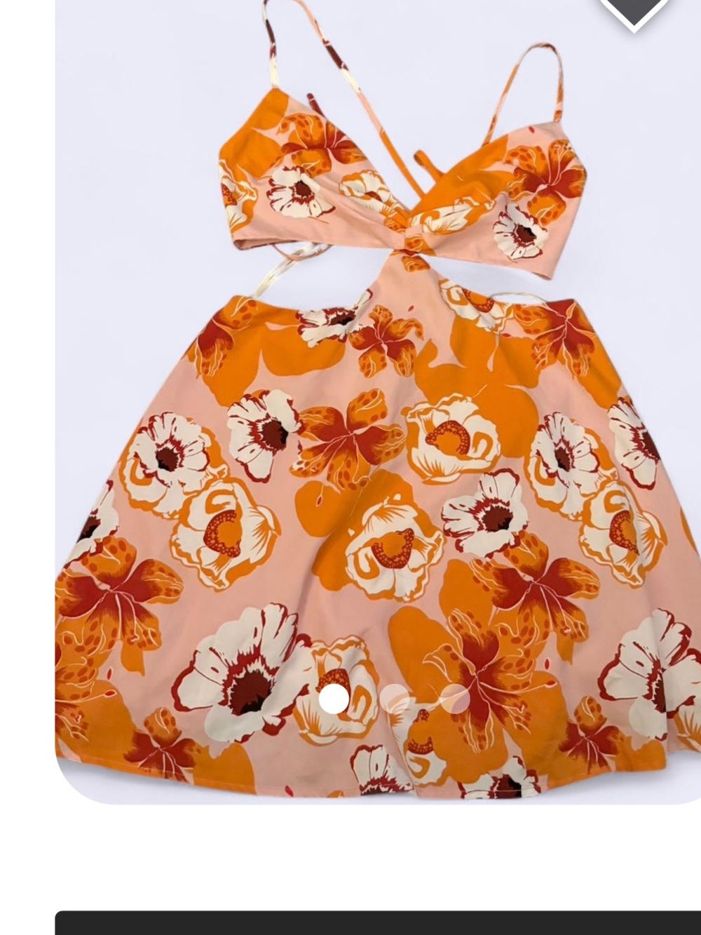 WORN ONCE. Hello Molly Peach & Orange Floral Cutout Sundress